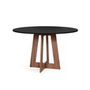 Ver imagem 1 de Mesa de Jantar Redonda 120cm 6 Lugares Montreal MDF Preto e Noronha - Straub Web