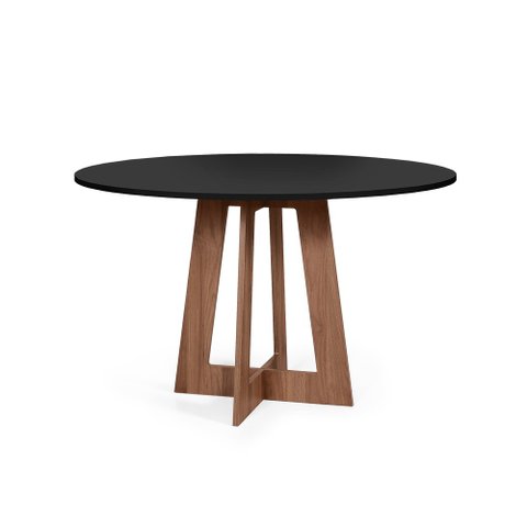 Mesa de Jantar Redonda 6 Lugares 120cm Montreal Preto/noronha - Straub Web