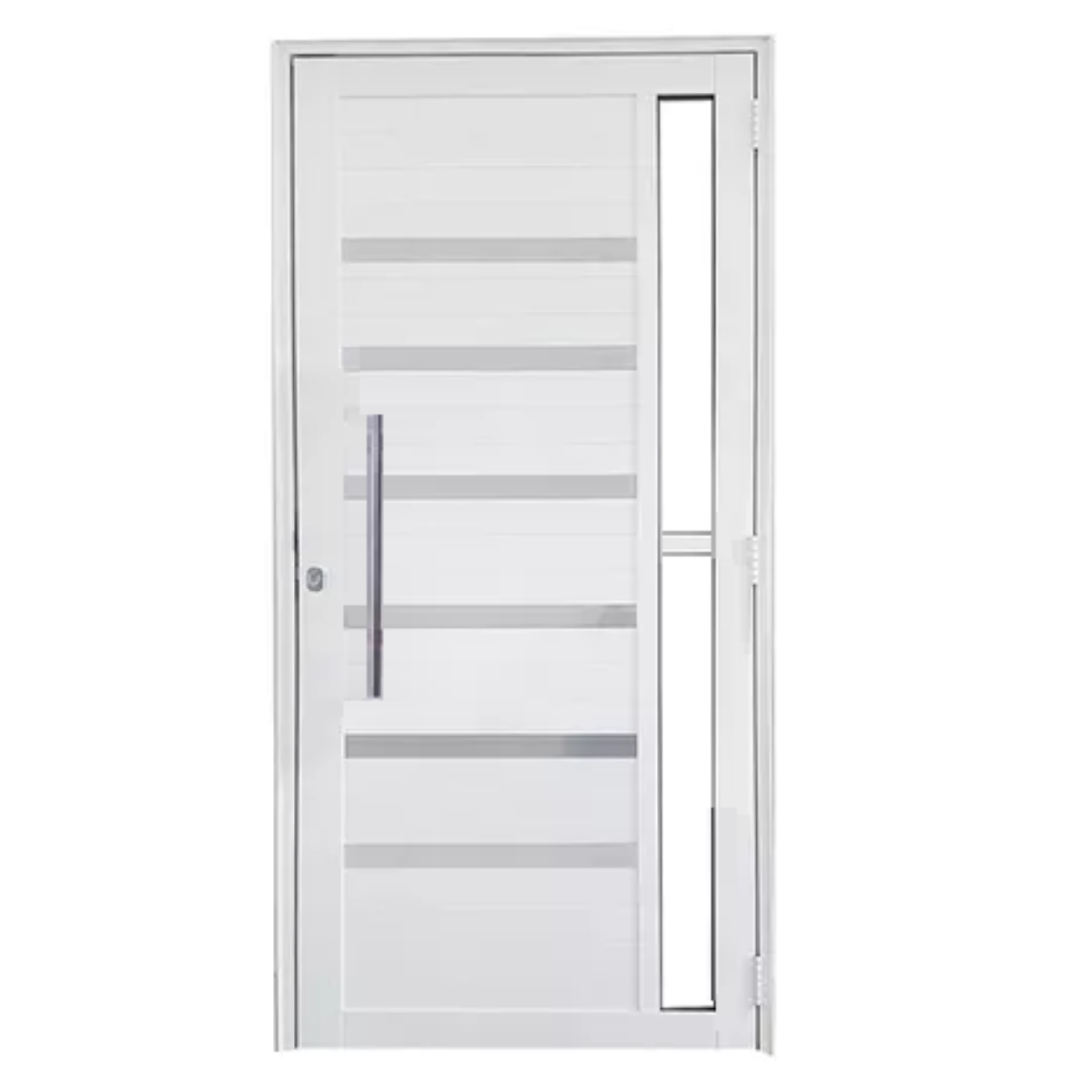 Porta de Alumínio Com Vidro Lado Esquerdo 210x80cm Branco WM Esquadrias - 3