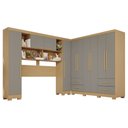 Ver imagem 3 de Guarda-roupa Casal Modulado Andorra 10 Portas 4 Gavetas com Pés Jequitibá/granizo - Pnr Móveis