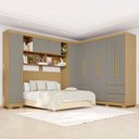Ver imagem 1 de Guarda-roupa Casal Modulado Andorra 10 Portas 4 Gavetas com Pés Jequitibá/granizo - Pnr Móveis