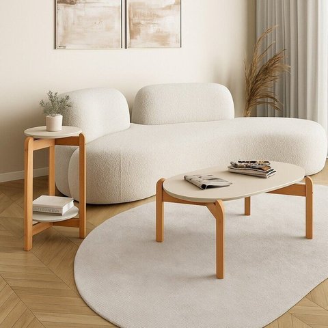 Kit 2 Peças com Mesa de Centro e Mesa Lateral Lizz