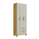 Ver imagem 3 de Guarda-Roupa 3 Portas 2 Gavetas Basic Bege