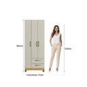 Ver imagem 5 de Guarda-Roupa 3 Portas 2 Gavetas Basic Bege