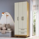 Ver imagem 1 de Guarda-Roupa 3 Portas 2 Gavetas Basic Bege
