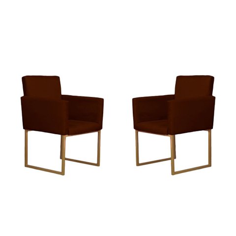 Conjunto 02 Poltronas para Recepção e Sala Klara Suede - Bordô