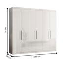 Ver imagem 3 de Guarda Roupa Monet Casal 6 Portas Branco