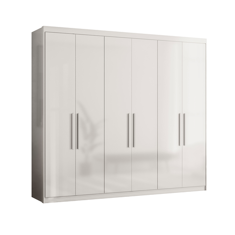 Guarda Roupa Monet Casal 6 Portas Branco
