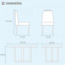 Ver imagem 2 de Mesa de Jantar Lisy Tampo Madeira e Vidro 120x80 com 4 Cadeiras de Madeira Maciça Safira Móveis Mund