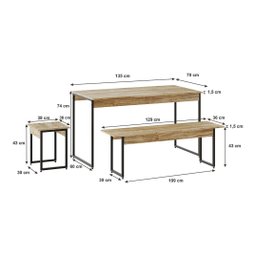 Mesa De Jantar Com 2 Banco E 2 Banquetas Estilo Industrial - 5
