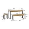 Mesa De Jantar Com 2 Banco E 2 Banquetas Estilo Industrial - 5