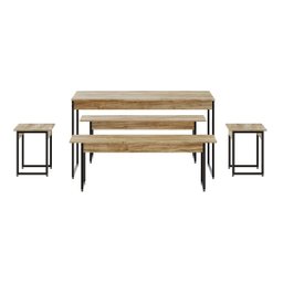Mesa De Jantar Com 2 Banco E 2 Banquetas Estilo Industrial - 3
