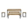 Mesa De Jantar Com 2 Banco E 2 Banquetas Estilo Industrial - 3