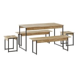 Mesa De Jantar Com 2 Banco E 2 Banquetas Estilo Industrial - 2