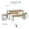 Mesa De Jantar Com 2 Banco E 2 Banquetas Estilo Industrial - 4