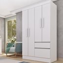 Ver imagem 1 de Guarda-Roupa Solteiro com 4 Portas e 2 Gavetas 108cm Multimóveis CR35496 Neve