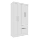 Ver imagem 2 de Guarda-Roupa Solteiro com 4 Portas e 2 Gavetas 108cm Multimóveis CR35496 Neve