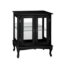 Ver imagem 2 de Cristaleira Pequena de Madeira 2 Portas Vidros na Lateral e Espelho Pés Luiz Xv - Preto Laca
