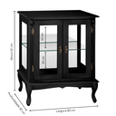 Ver imagem 4 de Cristaleira Pequena de Madeira 2 Portas Vidros na Lateral e Espelho Pés Luiz Xv - Preto Laca