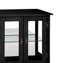 Ver imagem 3 de Cristaleira Pequena de Madeira 2 Portas Vidros na Lateral e Espelho Pés Luiz Xv - Preto Laca