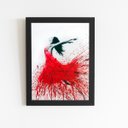 Ver imagem 1 de Mulher Vestido Vermelho Arte Quadro Moldura Preta 60x40cm