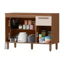 Ver imagem 3 de Balcão Cozinha Pop 120 Cm com Tampo 3 Portas e 1 Gaveta Freijo/baunilha/freijo