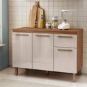Ver imagem 2 de Balcão Cozinha Pop 120 Cm com Tampo 3 Portas e 1 Gaveta Freijo/baunilha/freijo