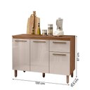 Ver imagem 4 de Balcão Cozinha Pop 120 Cm com Tampo 3 Portas e 1 Gaveta Freijo/baunilha/freijo