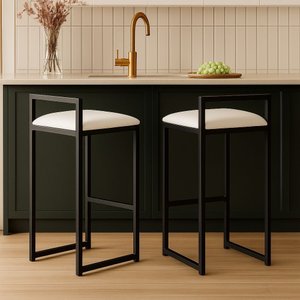 Kit 2 Banquetas Alta Cozinha Balcão Gourmet Bar Corino Bancos:branco