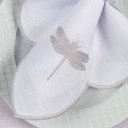 Ver imagem 2 de Kit 12 Jogos Americanos Guardanapos de Mesa Retangular Bordado Libélula - Branco