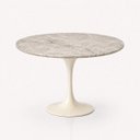Ver imagem 1 de Mesa de Jantar Saarinen Redondo 160 cm Tampo Mármore Taj Mahal Base Laca Off White
