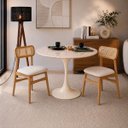 Ver imagem 4 de Mesa de Jantar Saarinen Redondo 160 cm Tampo Mármore Taj Mahal Base Laca Off White