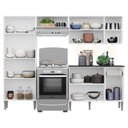 Ver imagem 4 de Cozinha Compacta C/ 3 Leds 4 Pçs Xangai Multimóveis V3415 Branca/Preta Branco/Preto