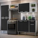 Ver imagem 7 de Cozinha Compacta C/ 3 Leds 4 Pçs Xangai Multimóveis V3415 Branca/Preta Branco/Preto