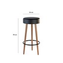 Ver imagem 2 de Kit 4 Banquetas Banco Alto Londres Couro Preto Bar Cozinha Pés Madeira Ms Decor