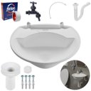 Ver imagem 1 de Pia Lavatório Banheiro 4L + Torneira Preta Reforçada + Sifão Universal Sanfonado + Engate Flexível +