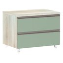 Ver imagem 1 de Mesa De Cabeceira 2 Gavetas Prime Plus 60 Cm Verde Jade