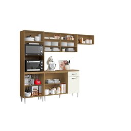 Cozinha Compacta + Balcão com Tampo Atenas Atacama Off White - Aramóveis - 2