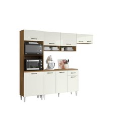 Cozinha Compacta + Balcão com Tampo Atenas Atacama Off White - Aramóveis - 3