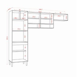 Cozinha Compacta + Balcão com Tampo Atenas Atacama Off White - Aramóveis - 4