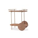 Ver imagem 2 de Carrinho Bar Multiuso Bebidas Café Domo Design Orgânico Metal Dourado