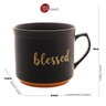 Caneca em Cerâmica Bon Gourmet Blessed Preto e Laranja 660ml - 7