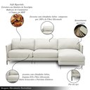 Ver imagem 3 de Sofá Decorativo Karine 6 Lugares Sala de Estar 360cm com Chaise Pés em Aço Couro Off White G88 - Gra
