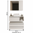 Ver imagem 4 de Conjunto para Banheiro com Gabinete Cuba e Espelho 80cm BN3615 Branco - Tecno Mobili