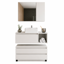 Ver imagem 2 de Conjunto para Banheiro com Gabinete Cuba e Espelho 80cm BN3615 Branco - Tecno Mobili
