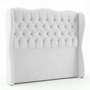Ver imagem 2 de Cabeceira Cama Box Casal Padrão Alora 140cm Estofada Capitonê Moderna Bouclê Branco - Desk Design