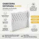 Ver imagem 3 de Cabeceira Cama Box Casal Padrão Alora 140cm Estofada Capitonê Moderna Bouclê Branco - Desk Design