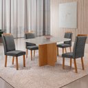 Ver imagem 7 de Mesa de Jantar Olimpia 120cm Tampo MDF Vidro Canto Copo com 4 Cadeiras Lorena