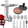 Amzchef Moedor de Carne Compatível com Kitchenaid Stand Mixer (prata) - 1