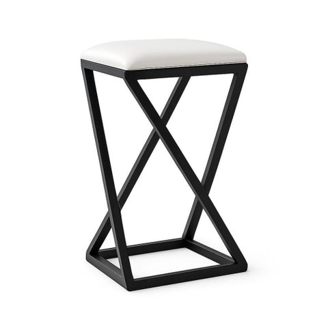 Banqueta Z Baixa 50 Cm Banquinho Cozinha Balcão Bar Corino Branco